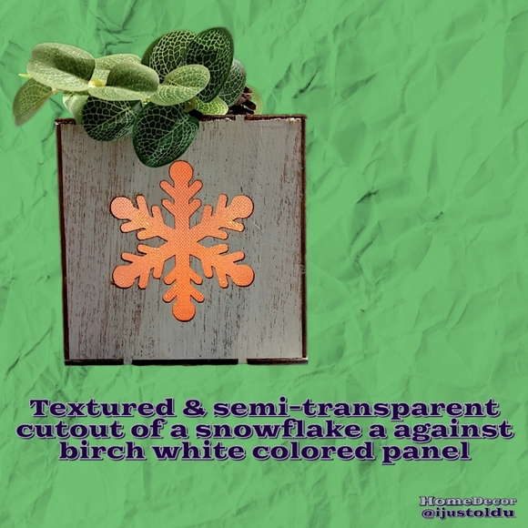 LED Wooden Candle Box with Snowflake & Forest Design | 5″×5″×5″ | Birch White - Picture 11 of 17